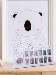 1pc My First Year Baby/Toddler Growth Certificate Photo Frame, Wall Hanging Or Tabletop, Plastic Letter Decoration For Milestone - White - View 2