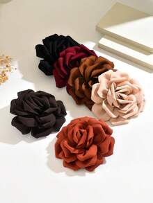 1 chiếc ghim cài áo bằng vải satin thủ công thời trang, thiết kế hoa trà độc đáo, sang trọng, phù hợp cho phụ nữ sử dụng hàng ngày, dự tiệc, liên hoan và mọi dịp, cũng là món quà lý tưởng. - màu nâu - Xem 5