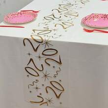 1pc Gold Foil Number Birthday Table Runner, 6/16/20/25/35/45/55/65/75/85 Years Old Birthday Party Decoration, Anniversary Retirement Party Supplies, Birthday Celebration, Father's Day, Mother's Day - Gold - View 20