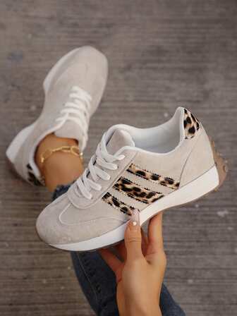 New Round Toe Lace-Up Color Block Multi-Functional Fashion Versatile City Outdoor Casual Sports Shoes For Women
