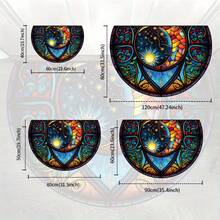 [ Half Round Door Mat] [3D Pattern Carpet (Flat Surface - No Protrusions)]- 1pc, Non-Slip & Absorbent, Perfect For Living Room, Bedroom, Kitchen, And Bathroom Decor, - Multicolor - View 6