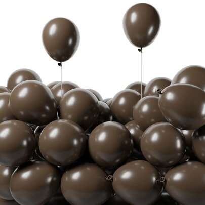 10/20/30/50/80pcs Dark Brown Party Balloons Different Sizes Of 18 12 10 5 Inch Boho Coffee Neutral Fall Balloon Arch Kit For Bachelorette Shower Baptism Bear Theme Party Anniversary Birthday Graduation Father's Day Retirement Party Decorations