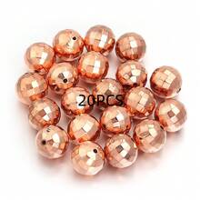 20-200pcs/Pack CCB Round Faceted Disco Ball Beads, Multi-Size, Fashion Classic Casual Gold & Silver Jewelry Making DIY Beads, Spacer Beads For Bracelets, Necklaces, Crafts, Decorations, Pendants, Wholesale Beads - Faceted Round Beads - View 24