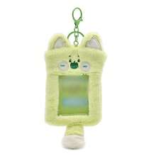 1个超可爱透明卡通毛绒卡套，ins风毛绒卡通卡套，3英寸照片星星卡片展示吊坠，多功能，可用于身份证、工作证、学生证、教师证、病假条等。