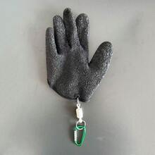 钓鱼手套 - 专业防滑捕鱼手套，防刺穿冰钓手套，适用于抓鱼、捕鱼、清理、狩猎等，渔民钓鱼配件（手套扣环和铁环颜色随机）