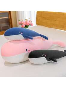 Molutian 2 Sizes (50/80cm) Plush Whale Doll, Realistic Soft Cute Animal Whale Pillow, Lovely Cushion, Creative Birthday Gift, Home Decor, Christmas Gift, Sea Monster, Cute Pillow, Plush Penguin Doll, Marine Plush Doll, Plush Penguin, Plush Whale Shark Doll - Multicolor - View 3