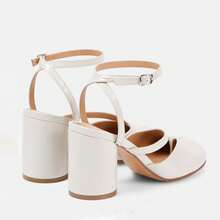 Women's Chunky Block High Heels Split Toe Pumps Ankle Strap Japanese Tabi Shoes Slingback Heels Tabi Shoes Comfort Dress Heeled Sandals Women's Prom Shoes, Party Shoes - 白色 - 查看 5