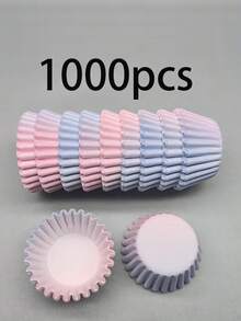 1000pcs Ombre/Starry Sky Mini Cupcake Liners, 0.98 Inch Cute Thumb Cupcake Cups, Grease-Proof Baking Cups, Suitable For Birthday, Wedding, Party Cakes - Compatible With Cake Decorations - Multicolor - View 8