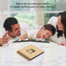 Scrapbook Álbum para Fotos 17.5x17.5cm, 40 Páginas de Papel Kraft Tapa Dura. Álbum Fotográfico DIY con Pegatinas, Libro de Recuerdos para Familia y Boda - Negro - Ver 11