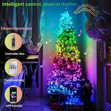 Cadena de luces RGB de 10 m con cambio de color, aplicación inteligente y mando a distancia, sincronización de música, temporizador, 200 modos, resistente al agua, para interior/exterior, para Navidad - 10 millones - Ver 5