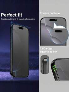 ZYSHI 5pcs/Set Matte Anti-Spy Privacy Screen Protector Film, Full Coverage, Anti-Fingerprint, Anti-Scratch, Protect Privacy, Smooth Touch, Compatible With 17 Pro Max/17 Pro/17 Air/17/16 Pro Max/16 Pro/16 Plus/16/15 Pro Max/14 Pro Max/13 Mini/12/11/XS Max/XR/8+/7 Plus Series - 5PCS Ceramic - View 7