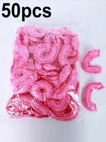 100个一次性浴帽，透明塑料发帽，浴帽，沐浴帽，浴室用品，价格实惠，防水弹性浴帽，适合头发护理/旅行/居家使用，返校必备。