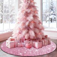 WSXC Pink Tree Skirt Decor 48 Inch Sequin Pink Christmas Tree Skirt Mat For Rose Gold Christmas Decorations - 粉色 - 查看 8