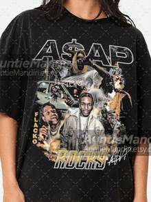 Vintage ASAP Rocky T-Shirt_ Retro Hip Hop Graphic Tee - màu đen - Xem 1