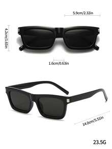 1pc Fashionable Oversized Black Fashion Glasses For Men And Women, Stylish Beach Accessory - Black - View 5