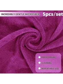 5/10 Packs Of Luxurious Soft Touch Quick-Dry Microfiber Face Cloths - Hypoallergenic, Preservative-Free, Reusable Makeup Remover Cloths For All Skin Types - Wine Red, Gentle And Effective Facial Washing Experience - Multicolor - View 33