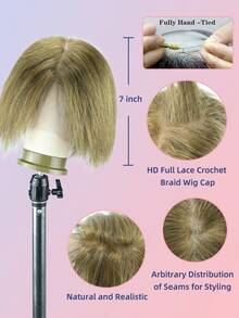 Mũ tóc giả bện móc thủ công HD Full Lace Mũ tóc giả ren móc 7" Mũ tóc giả màu đen tự nhiên Phân bổ đường may tùy ý để tạo kiểu tóc tự nhiên và chân thực, nhẹ và mềm mại, tiết kiệm thời gian hàng ngày cho nhiều kiểu tóc tết khác nhau - Nhiều màu - Xem 3