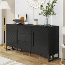 Storage Cabinets - Black + MDF - View 2