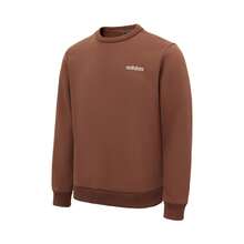 Adidas New Men's Thermal Lined Crew Neck Pullover Sweatshirt, Warm And Casual Sportswear - Mocha Brown - View 4