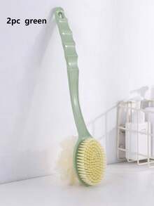1/2 pezzi Spazzola da bagno a doppia faccia con manico lungo e setole morbide, spazzola esfoliante e massaggiante 2 in 1 per le zone difficili da raggiungere, costruzione durevole adatta a uomini e donne di tutti i tipi di pelle, accessori per doccia e bagno
