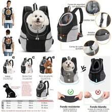 Bolsa portátil para Mascotas Mochila Frontal,Mochila Frontal Respirable para Perros,Fácil de Limpiar, Carga MAX 5-11kg, Adecuado para Salir, Andar en Bicicleta (Negro, )(negro Large) - Multicolor - Ver 1