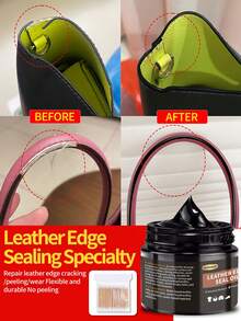 30g Black Leather Edge Repair Oil - Color Restoring Balm. Resin-Based Formula Designed To Repair Faded Or Peeling Leather Edges. Includes A Leather Edge Sealing Oil Applicator And Color Matching Tool For Repairing Damaged Leather Straps And Sealed Bag Edges. - Multicolor - View 8