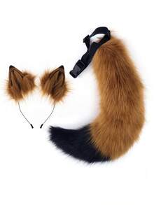 2件套可调节狐狸耳朵发箍发饰，可拆卸狐狸尾巴角色扮演道具发箍套装，情人节服装 - B - 查看 8