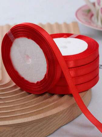 10 Rolls 1cm Wide Rainbow Satin Ribbon, 18 Colors, 25 Yards Per Roll, Suitable For Crafts DIY, Bouquet Wrapping, DIY Hair Accessories, Party Decorations, Weddings And Events Decorations, Bouquets, Gift Wrapping, Bows, Weddings, Gifts, Christmas Home Decor