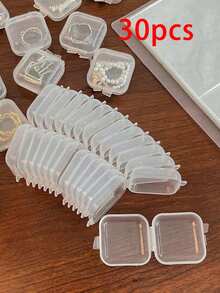 Hộp đựng trang sức trong suốt 10/30/50 chiếc, hộp đựng trang sức mini trong suốt, đa chức năng, di động, chống bụi và chống oxy hóa, hộp đựng trang sức bằng chất liệu PP trong suốt, hộp đựng trang sức, hộp di động đa chức năng có nắp đậy, có thể đựng tai nghe, trang sức, đồ thủ công, nhẫn và các vật dụng nhỏ khác. (Hộp đựng trang sức, hộp đựng trang sức mini, hộp đựng nhẫn, hộp đựng bông tai, hộp đựng dây chuyền, hộp đựng vòng tay, hộp đựng nút tai) Quà tặng ngày Valentine. Thích hợp cho những chuyến du lịch nắng ấm, mùa tựu trường và các dịp khác. - Nhiều màu - Xem 10