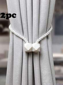 2pcs/4pcs Magnetic Curtain Tiebacks, Made Of Thicker Twisted Cord And Strong Magnets, Suitable For Curtain Fixing - Multicolor - View 12
