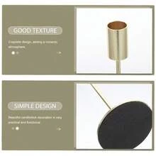 3pcs Elegant Metal Candle Holders - Minimalist Gold & Black Candle Holders, Suitable For Weddings, Parties, Home Decor, And Holiday Celebrations, Holiday Centerpiece Decor | Refined Tableware | Metal Material, Candle Holders Decor - Gold - View 10