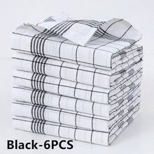 1/2/4/6/8/12条装超柔软厨房毛巾，超强吸水，格子条纹设计，红/蓝/黑三色可选，居家及餐饮业理想之选