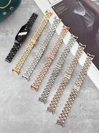 Bands For Smart Mi Band 8/9 Bracelet With Link Removal Tool Metal Wristband Strap Compatible With Xiaomi Mi Band 10 Watchband Men Women