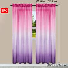 2pcs Modern Gradient Semi-Sheer Curtains, Semi-Transparent Curtains Suitable For Balcony, Bedroom And Living Room Home Decor, Multiple Gradient Colors