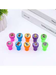 10PCS Cartoon Anime Figure Paw Patrol Ryder Rubble Skye Chase Figure Image Graphical Hand Stamp Reward Party Seal Encourage Gifts Reward Seal Toys - Multicolor - View 6