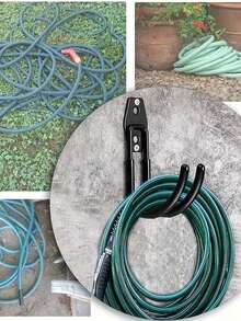 1/2pcs Heavy Duty Multipurpose Metal Wall Hook - Fashionable Black Finish, Sturdy Construction, Wall-Mounted Garden Hose Reel Holder With Safety Hanging Rack, Suitable For Storing Hose Reel, Garden Bike Hook, Garage Hook - Multicolor - View 5