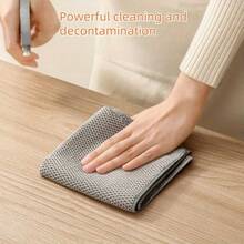 3pcs/6pcs Super Soft & Absorbent Microfiber Kitchen Towels, Double-Sided Waffle Texture, Easy To Clean, Space Theme, White, Gray And Beige, Ideal For Wiping Countertops And Appliances, Also Can Be Used As Dish Cloths - Multicolor - View 5