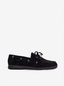 Mocassins pour femmes élégants  à lacets, chaussures plates Calivra rose clair, rose, noir, marron, vert - Noir - Voir 7