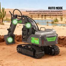 1pc Remote Control Excavator, Alloy Boom, Crawler All-Terrain Drive Mechanical Arm, Realistic Construction Vehicle, Children's Toy Model. Includes 3.7V 500mAh Lithium Battery, Remote Control Requires 1.5V*2 AA Batteries (Not Included) - Grey - View 4