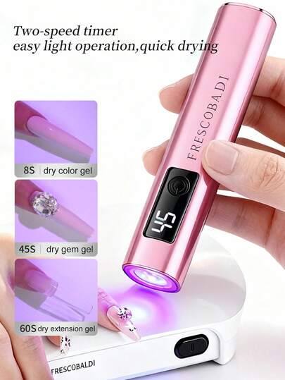 XEIJAYI 1个带屏幕显示的便携式美甲UV灯，适用于凝胶美甲，迷你美甲灯，便携式LED美甲烘干机，USB美甲固化机，快速固化指甲和足部护理工具