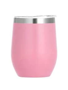 LMMAKE 1pc Water/Beer Mug, 12oz/350ML Powder Coating Wine Tumbler With Push Lid, Stemless Insulated Wine Glasses, Double Wall Vacuum Stainless Steel Travel Tumbler, For Cold & Hot Drinks, Wine, Coffee, Cocktails And More, Back To School Supplies - 不銹鋼杯 - 查看 17