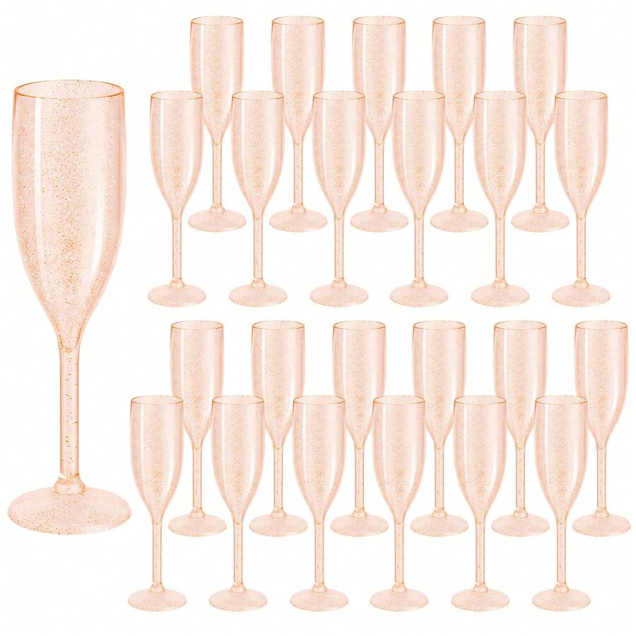 Pink Champagne Flutes, Plastic Champagne Glasses For Wedding,Disposable Wine Glasses For Party Mimosa Bar Anniversary Event Drinks - Watermelon Pink - View 1
