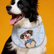 1pc Cute Cartoon Dog Drool Bib, Adjustable For Medium To Large Dogs, Samoyed, Cats, Pet Drool Bib - Multicolor - View 7