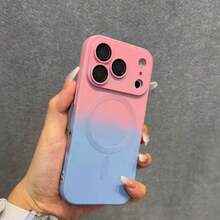 适用于 17 Pro Max、17 Pro、17 Air 的时尚渐变硅胶磨砂磁吸手机壳，也兼容 17、16、15、14、13、12、11 Pro Max Plus、16E 等型号，同时适用于三星 A56、A55、A16、A17、S25FE、S25 Ultra 等其他型号，是圣诞节和冬季的理想礼物。 - 粉紅藍色 - 查看 9