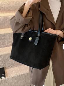 Dedoo 1个高品质时尚奢华手提包，2025新款多功能托特包，大容量单肩包，适合作为女友礼物、购物、约会、旅行、工作和其他场合使用。 - 黑色 - 查看 8