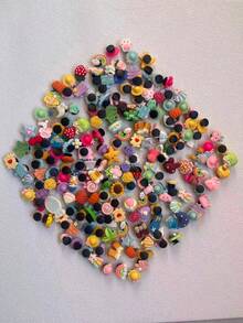 16pcs/Set Random Cartoon Multicolor Hole Decor Buttons (Non-Integrated Insertion Type) - Multicolor - View 3