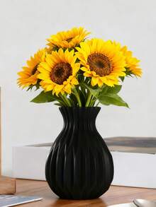 1pc White Plastic Vase, Simple Desktop Decorative Vase, Balcony Decorative Vase, Imitation Ceramic Vase, Home Decor, For Flower Arrangement, Desktop Decor Accessory, Living Room, Balcony, TV Cabinet, Dining Table Small Vase, Suitable For Fresh Flowers And Dried Flowers, Shockproof, Waterproof, Autumn Decor, Christmas Decor, Christmas Gift, Easter Gift, Birthday Gift, Gift For Her - Multicolor - View 8