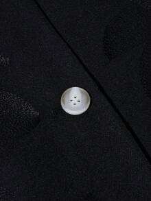 HOMEYEE 立领长袖刺绣撞色复古休闲度假优雅商务中长款开衫外套 黑色 春季 - 黑色 - 查看 5