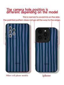 Funda protectora de teléfono con borde recto perforado, a rayas de colores, compatible con iPhone, S21, S22, S23, S24, S25, S24 Plus, S25 Plus, A56 A36 A26 /A13 4G A22 A21S A51 4G A52 S22 ULTRA A33 5G, A12 A32 A53 5G A71 4G A24 4G A35, 13, 13 Pro, 14, 15, 15 Pro, Redmi 10, Redmi Note 11 4G, Redmi 11 Lite, resistente al agua, a los golpes y a los arañazos