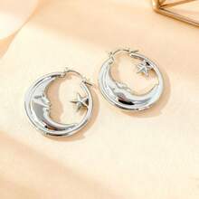 夸张的Y2K风格月亮星星镂空耳环，时尚耳环饰品 - 耳掛 - 查看 8